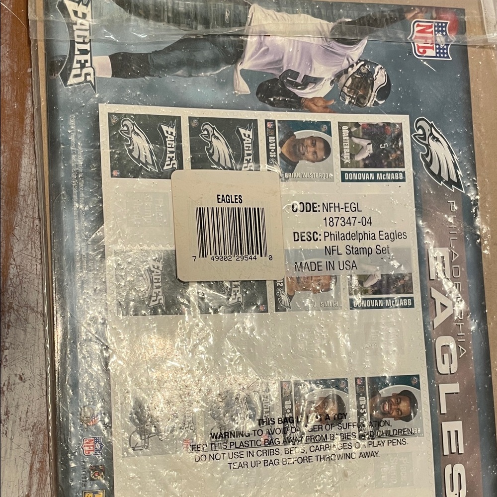 NFL Philadelphia Eagles Stamp Set - Black and White